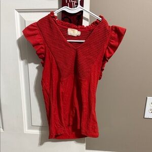 Nation ltd xs Red Ruffled Women's Top